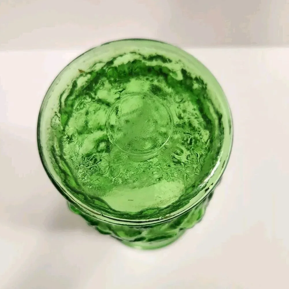 Vintage E. O.  Brody Co. Cleveland Ohio Green Crinkle Glass Vase 8.5